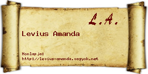 Levius Amanda névjegykártya